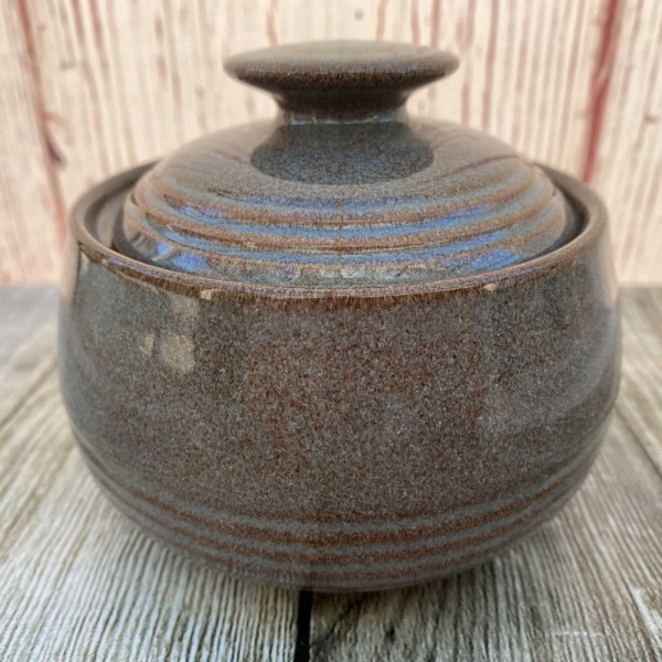 Denby Greystone Lidded Sugar Bowl (With Rings)