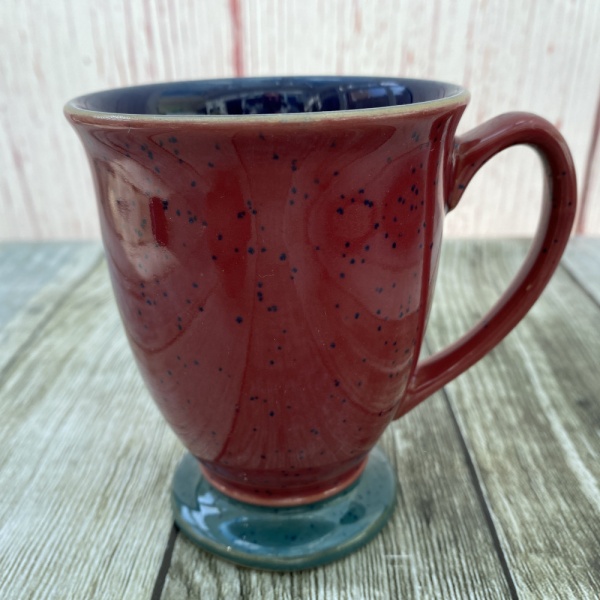 Denby Harlequin Mug, Footed (Red/Blue)