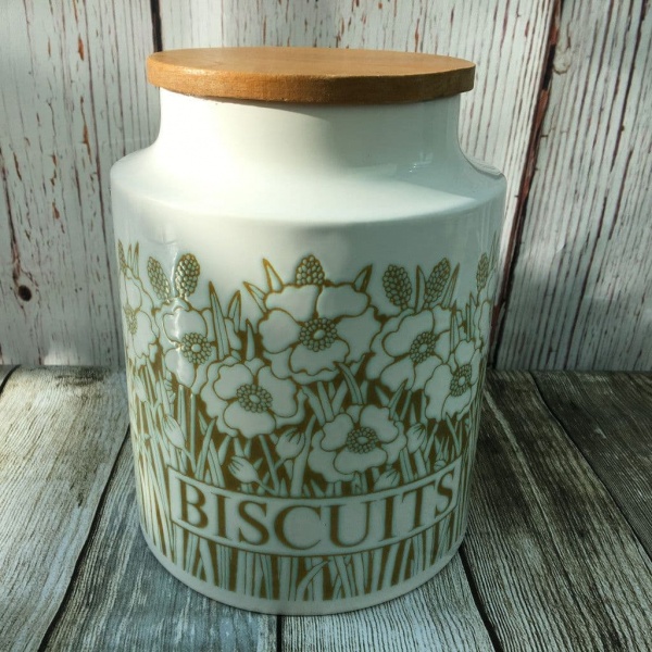 Hornsea Pottery Fleur (Green) Storage Jar, Large ''Biscuits''
