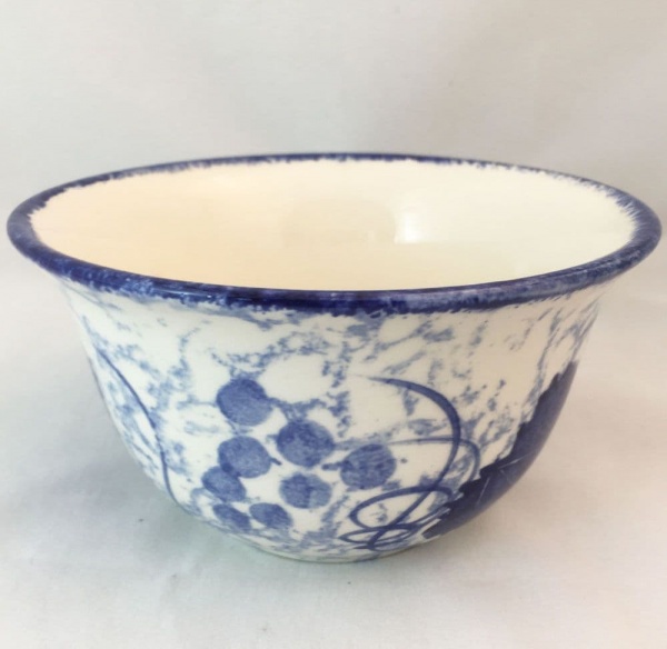 Poole Pottery Blue Vine Rice Bowl