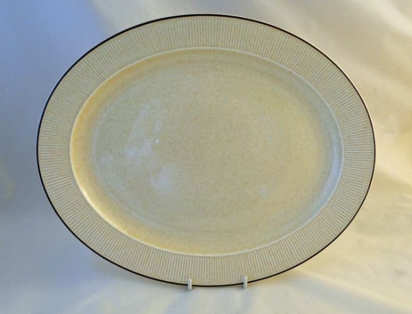 Poole Pottery Broadstone Large Oval Platters (Later Wide Rimmed Version)