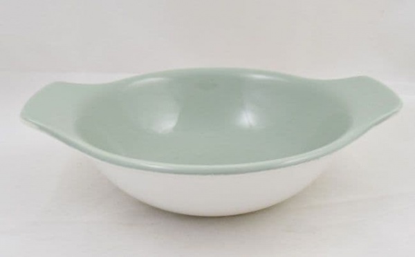 Poole Pottery Celadon Lug Handled Soup Bowls