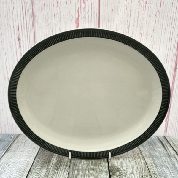 Poole Pottery Charcoal Oval Platter, 13''