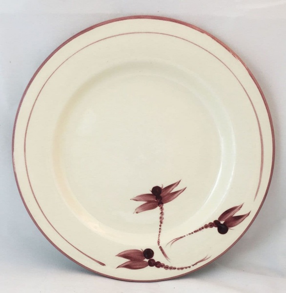 Poole Pottery Dragonfly Red Tea Plates,  Some Marking