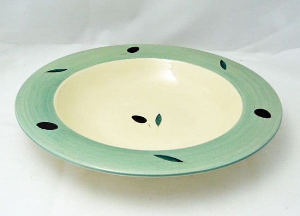 Poole Pottery Fresco (Green) Large Rimmed Soup Bowls
