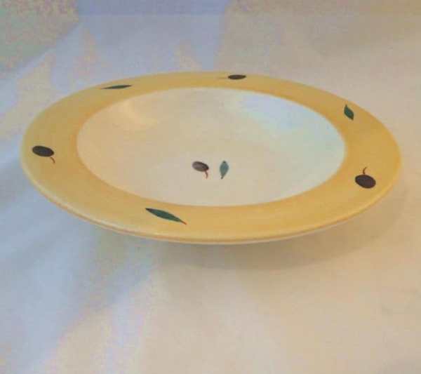 Poole Pottery Fresco (Yellow) Large Rimmed Soup Bowls