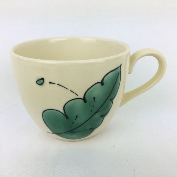 Poole Pottery Green Leaves Tea Cups