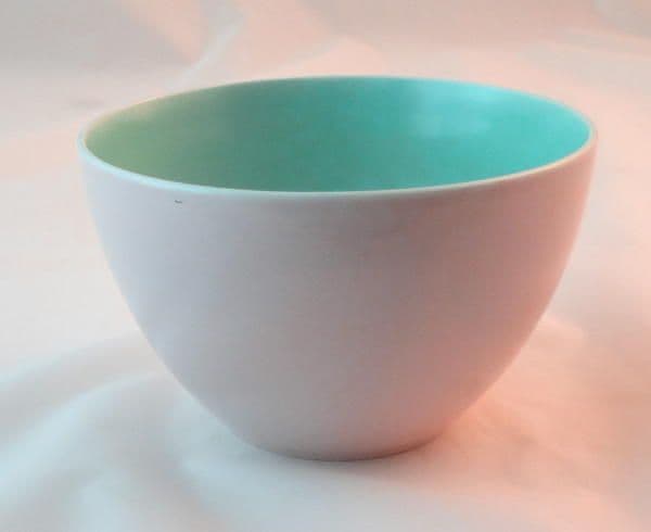 Poole Pottery Ice Green and Mushroom Large Open Sugar Bowls