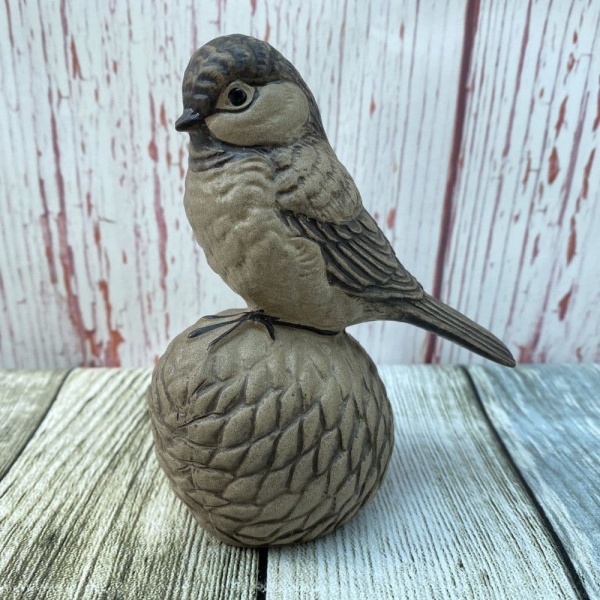 Poole Pottery Stoneware, Chickadee on a Pine Cone