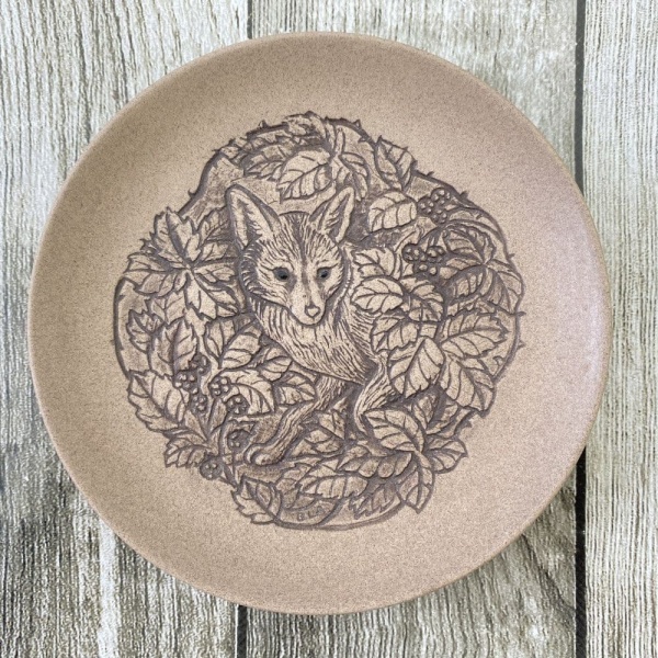Poole Pottery Stoneware Plate, Fox in Bushes