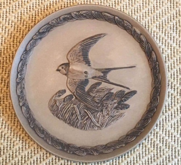 Poole Pottery Stoneware Plate, The Swallow.