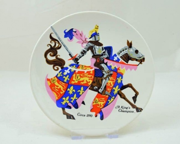 Poole Pottery Transfer Plate, ''A King's Champion''