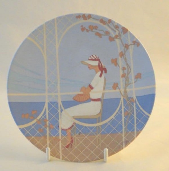 Poole Pottery Transfer Plate, Art Deco Spring, No 446, Second Quality