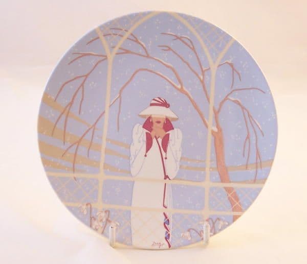Poole Pottery Transfer Plate, Art Deco Winter, No 449.(Slight Scratch)