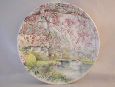 Poole Pottery Transfer Plate, England's 4 Seasons, Spring on the River Avon