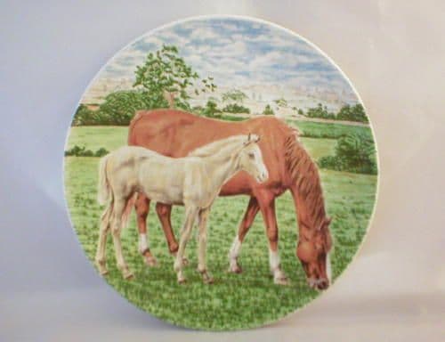 Poole Pottery Transfer Plate, Pony and Foal (1)