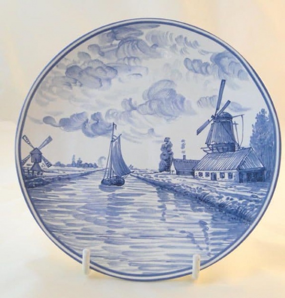 Poole Pottery Transfer Plate, Riverside Blue (5)