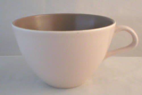 Poole Pottery Twintone Contour Shaped Mushroom and Sepia (C54) Wide Style Standard Cups