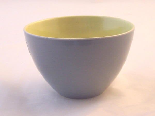 Poole Pottery Twintone Lime Yellow and Moonstone Grey (C102) Open Sugar Bowl