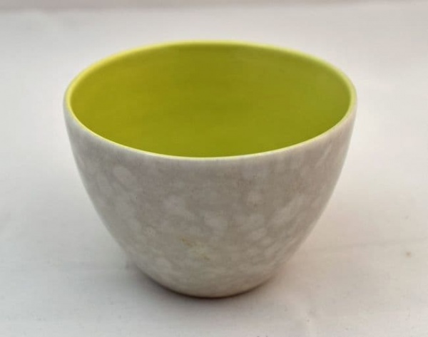 Poole Pottery Twintone Lime Yellow and Seagull (C103) Small Open Sugar Bowls