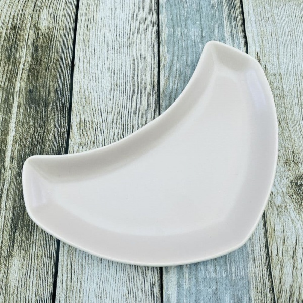 Poole Pottery Twintone Mushroom and Sepia (C54) Crescent Side Plate