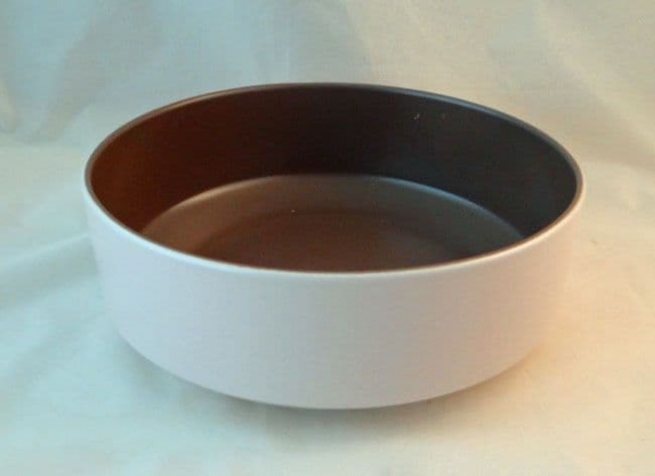Poole Pottery Twintone Mushroom and Sepia Open Fruit or Salad Serving Bowls, 9.75''