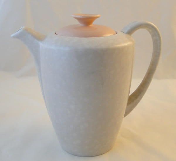 Poole Pottery Twintone Peach Bloom and Seagull Streamline Coffee Pot