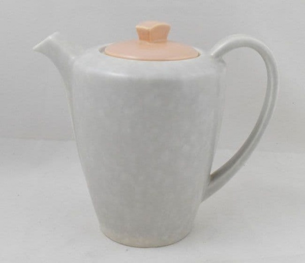 Poole Pottery Twintone Peach Bloom and Seagull Streamline Small Coffee Pot