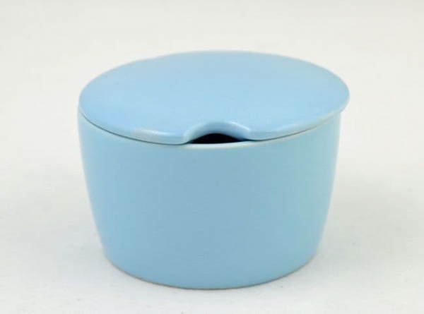 Poole Pottery Twintone Sky Blue and Dove Grey (C104) Lidded Condiment Pots