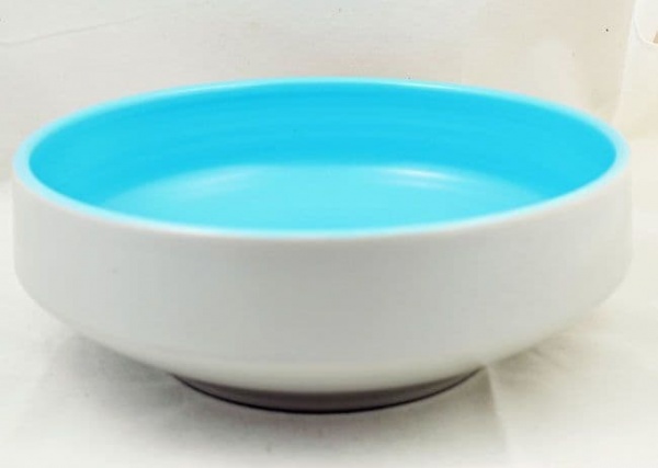 Poole Pottery Twintone Sky Blue and Dove Grey (C104) Open Serving Bowls