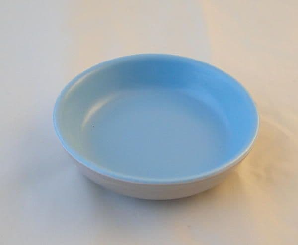 Poole Pottery Twintone Sky Blue and Dove Grey Small Shallow Bowl
