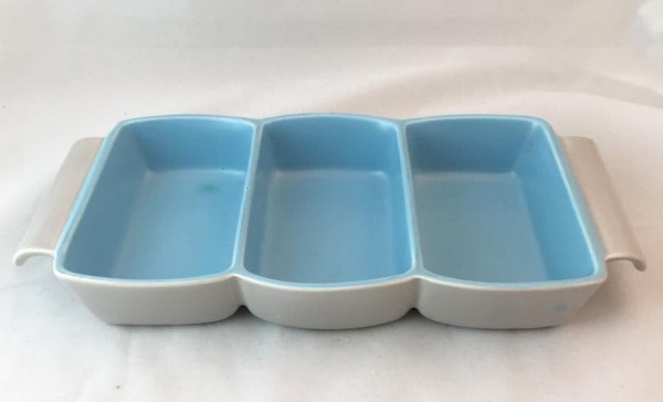 Poole Pottery Twintone Sky Blue and Dove Hors Douvres Tray