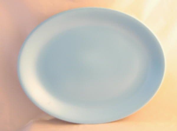 Poole Pottery Twintone - Sky Blue & Dove Grey Platter, Oval, 12''