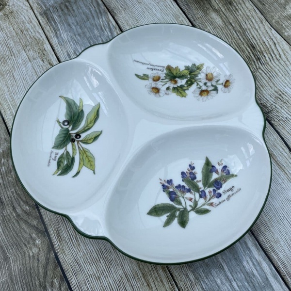 Royal Worcester Worcester Herbs Hors D'oeuvre Dish - 3 Sections (Made in England)