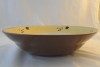 Poole Pottery Terracotta Salad or Fruit Serving Bowls. Yellow Rimmed