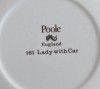Poole Pottery Transfer Plate, Lady With Car (161)