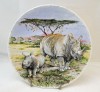 Poole Pottery Transfer Plate, White Rhinoceros