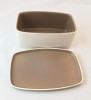 Poole Pottery Twintone Mushroom and Sepia (C54) Butter Boxes