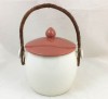 Poole Pottery, Twintone, Red Indian and Magnolia (C95) Biscuit Barrel