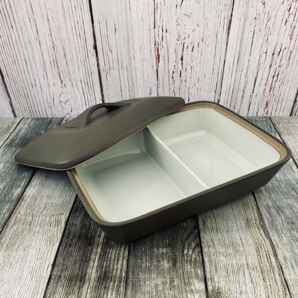 Denby Chevron Rectangular Split Covered Vegetable Dish