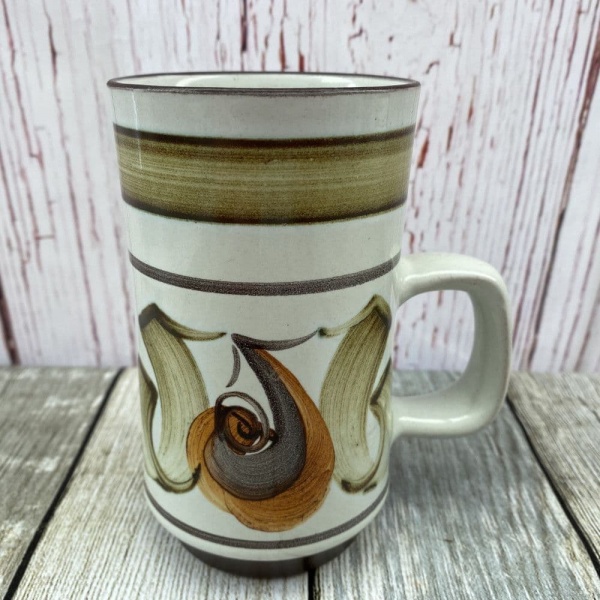 Denby Pottery Green/Orange Hand-painted Mug (Glossy)