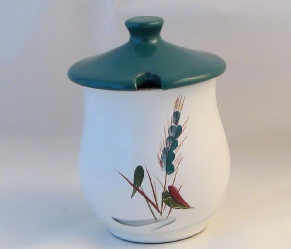 Denby Pottery Greenwheat Lidded Jam Pot