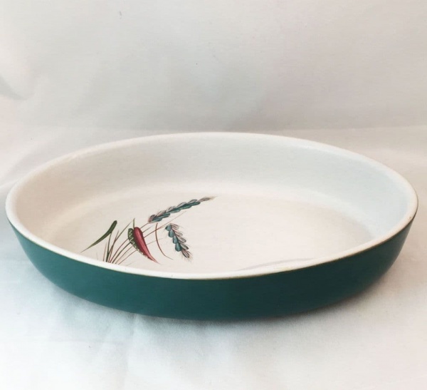 Denby Pottery Greenwheat Open Oval Serving Dish (Medium) Some Wear Marking