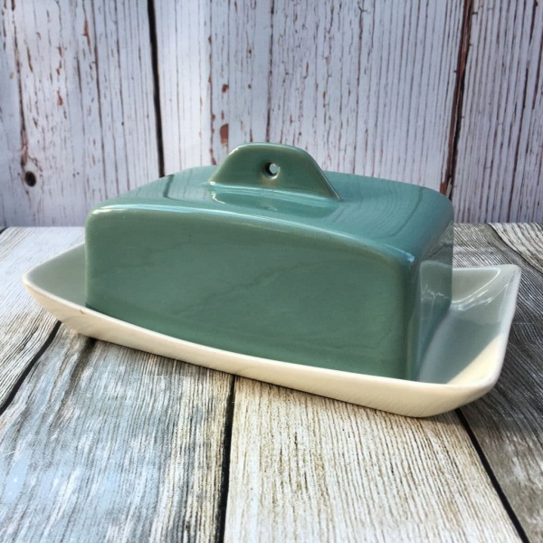 Denby Pottery Manor Green Lidded Butter Dish