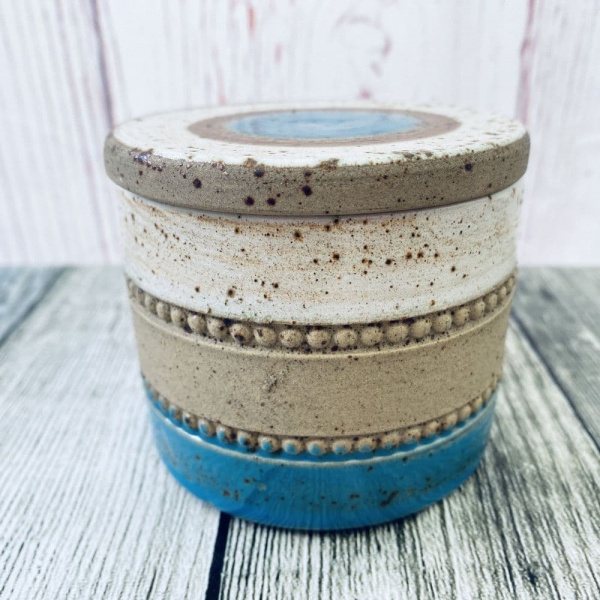 Denby Pottery Potters Wheel (Blue) Lidded Pot, 2.75''