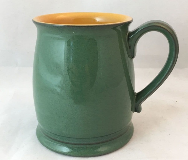 Denby Pottery Spice Mugs, Green and Yellow