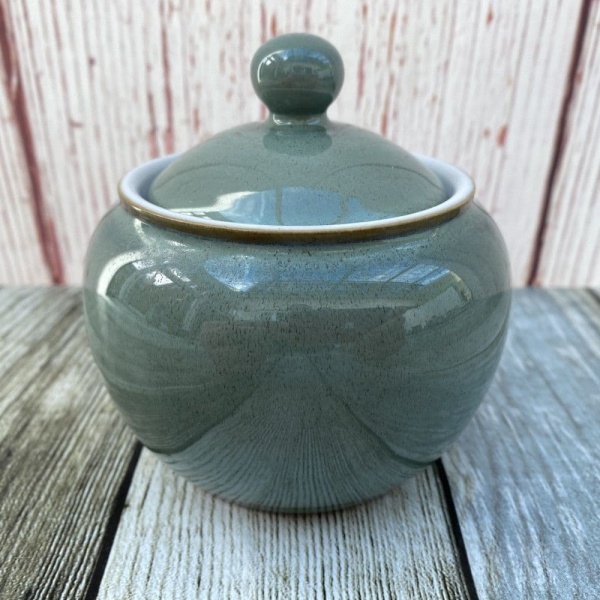 Denby Regency Green Lidded Sugar Bowl (Globe Shape)