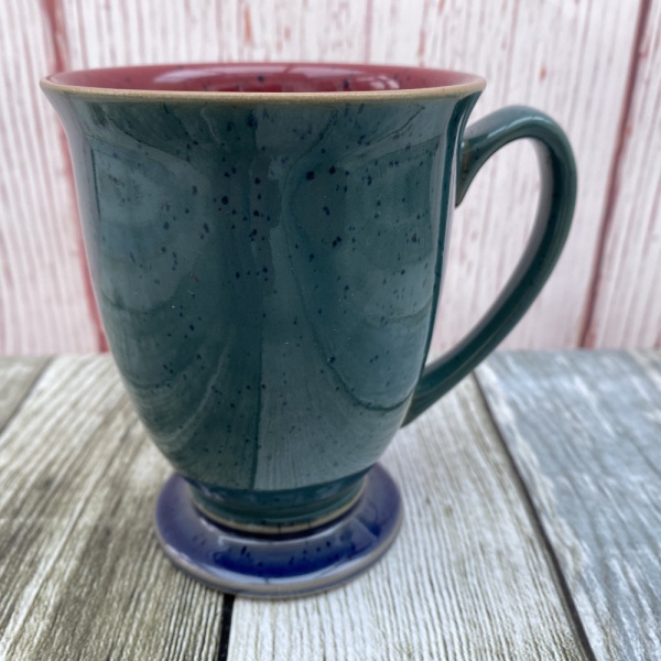 Denby Harlequin Mug, Footed (Green/Red)