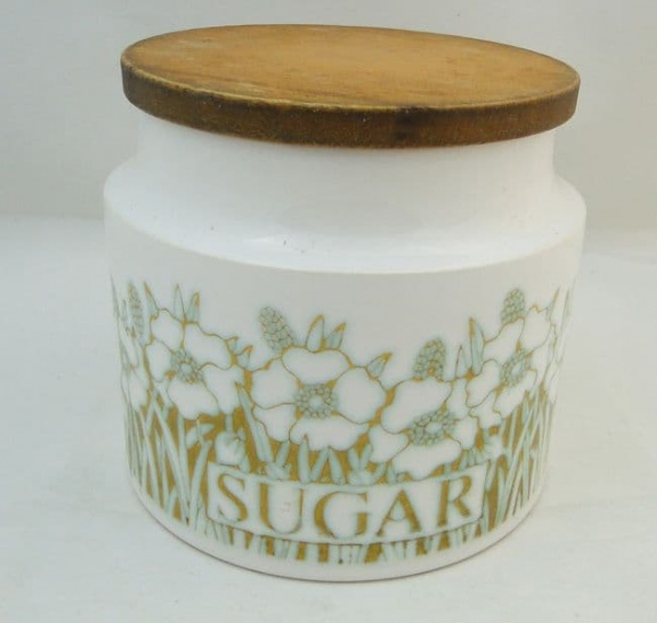 Hornsea Pottery Fleur (Green) Storage Jars Small ''Sugar''