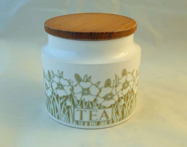 Hornsea Pottery Fleur (Green) Storage Jars Small ''Tea''